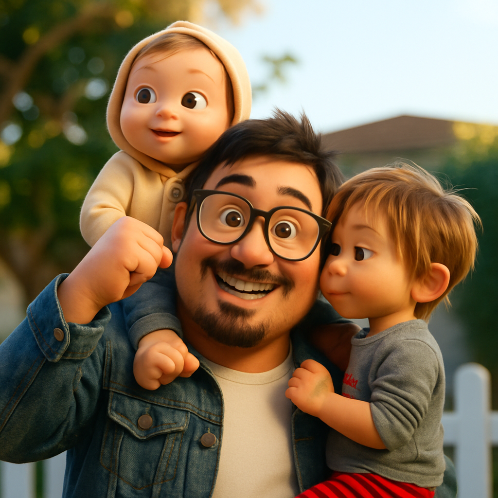 Disney Pixar AI family portrait transformation